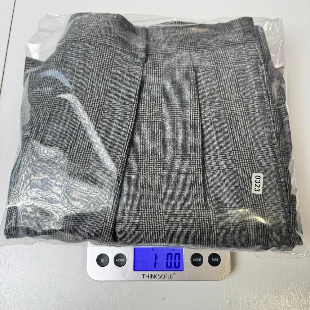 Jos A‎ Bank Executive Collection 100% Wool Pleated Pants Grey Plaid 36R
